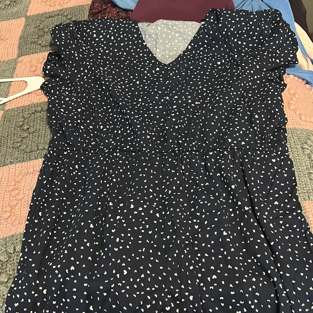 Navy Blue Hearts Dress 👗